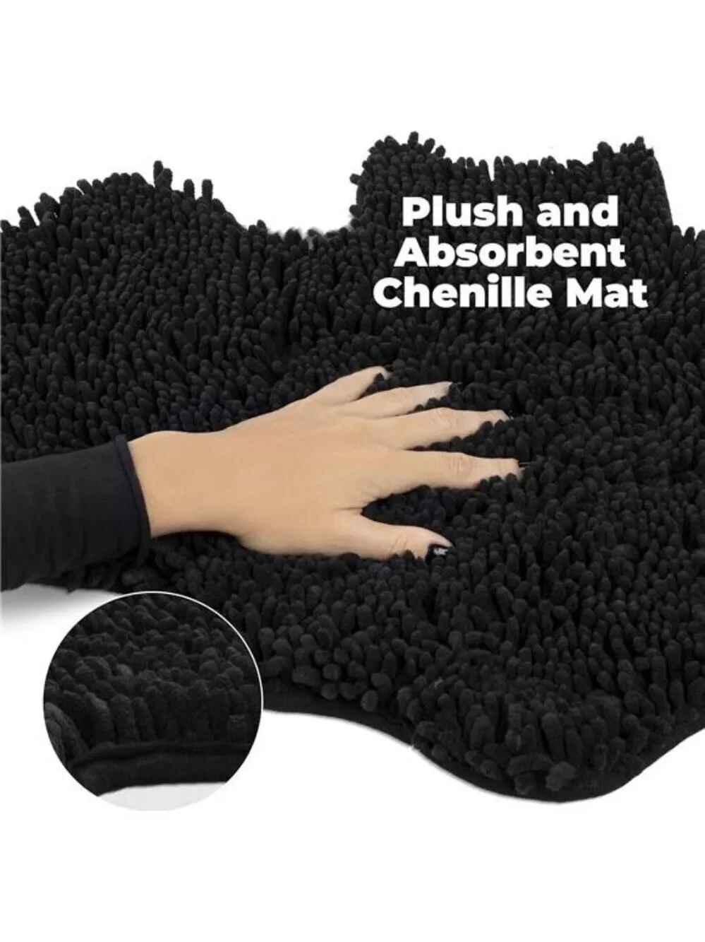 Goth Bat Bathroom Rug Non Slip Chenille Bath Mat Soft Absorbent Washable Decor